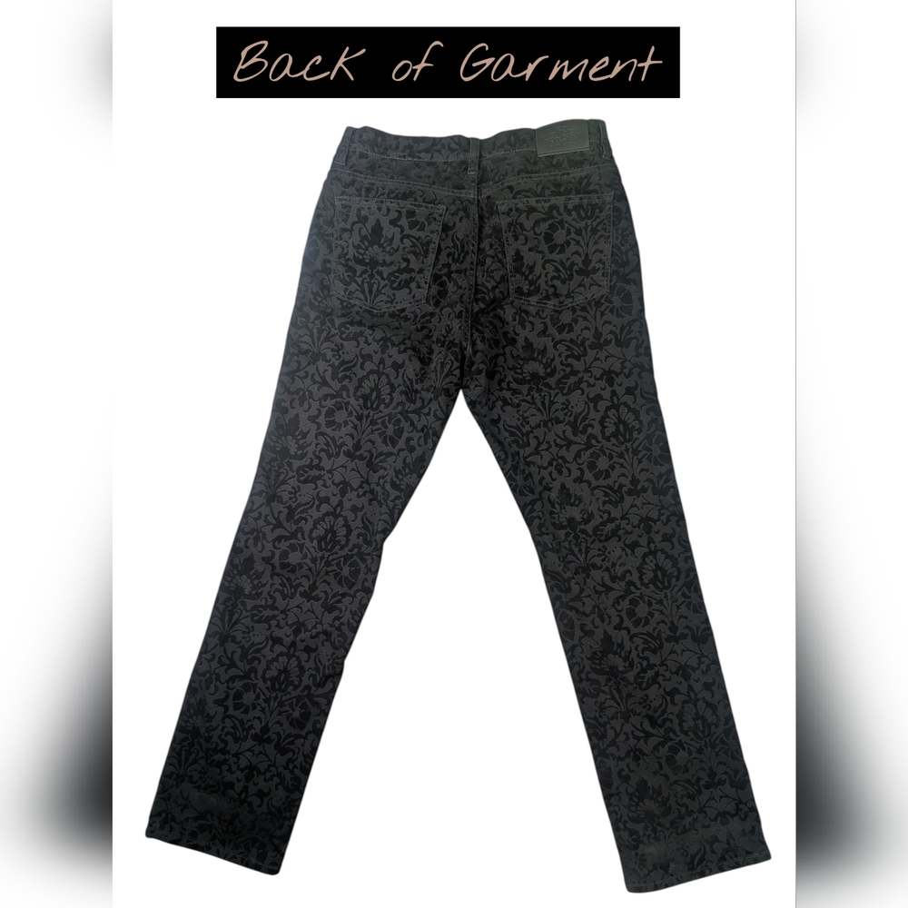 NWT LRL Midnight Damask Black Jeans Size 12 Floral Pattered Classic Straight Fit - Picture 4 of 16